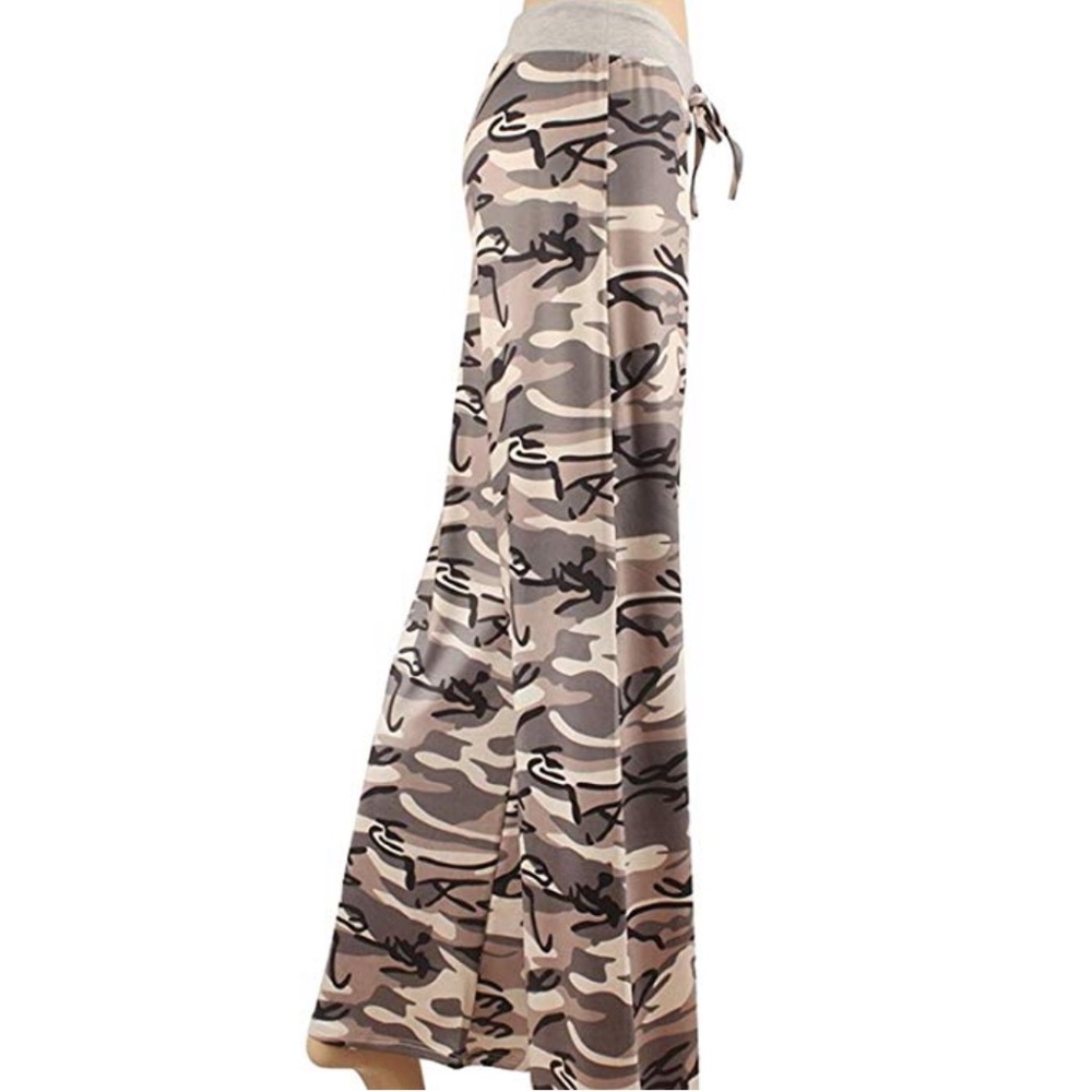 Camo Wide Leg Yoga Casual Comfortable Pants - Picture 3 of 6